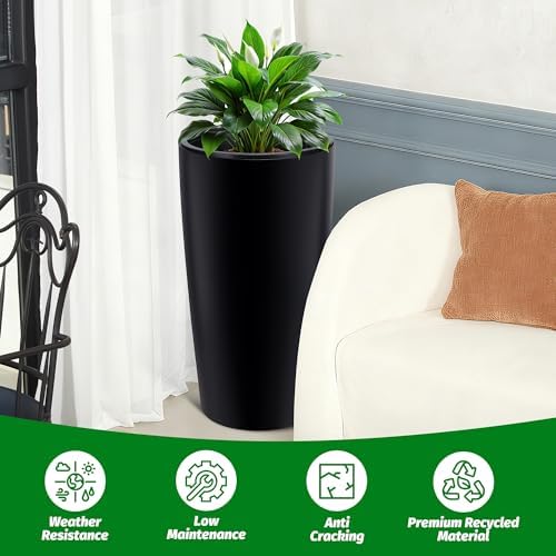 Garvee Tall Planters for Outdoor Plants, 30 in Outdoor Planters Set of 2 - Image 7