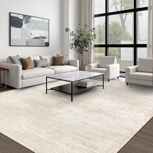 pmtsns Area Rugs 8x10 for Living Room: Washable Rug Modern Abstract Neutral Soft Non-Slip Low-Pile Indoor Large Carpet for Bedroom Dining Room Playroom Home Office (Beige, 8'x10') - Image 6