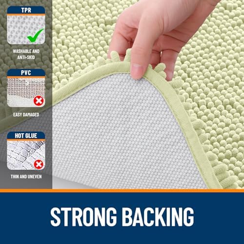 OLANLY Toilet Rugs U-Shaped 24x20, Soft Absorbent Chenille Contour Rugs - Image 6