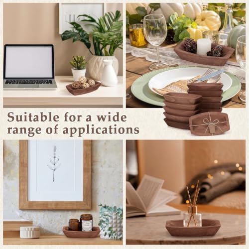 Tioncy 12 Set Wooden Dough Bowls for Decor Bulk, Small,Boat Shape - Image 6