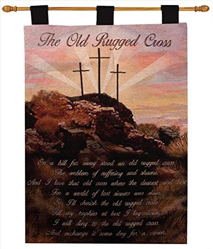 Manual Inspirational Collection 26 X 36-Inch Wall Hanging and Finial Rod, Old Rugged Cross by Manual+Woodworker