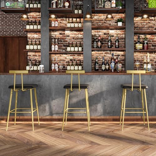 Kitchen Bar Stools set of 2,Stool Kitchen Counter,Gold Counter Height Stool - Image 7