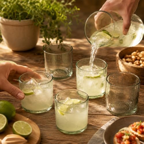 Clear 12 oz Large DOF Glasses (set of 6), Recycled Glass, Lead-free, Toxin-Free (12oz Large DOF) - Image 6