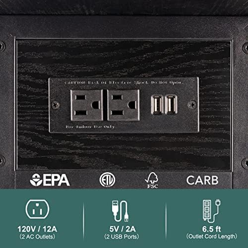 Yoobure End Table with Charging Station, Flip Top Side Table with USB Ports and Outlets, Sofa Couch Table Bedside Table for Living Room Bedroom, Narrow Nightstand with Storage Shelves for Small Space - Image 6