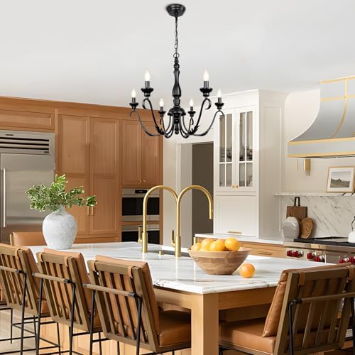Modern Black Chandelier, 6-Light Farmhouse Dining Room Chandelier - Image 7
