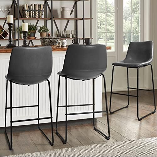 Waleaf 30 Inch Counter Height Bar Stools Set of 2, Faux Leather Bar Chairs - Image 6