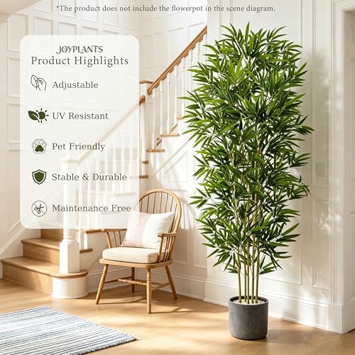 6FT Artificial Bamboo Tree,Fake Tree in Black Pot for Home Decor - Image 6