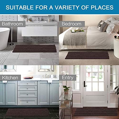 H.VERSAILTEX Bathroom Rugs Bath Mat Runner Rug Non Slip Kitchen Rug Extra Long Bath Rug Runners Oversized 59" x 20" Absorbent Washable Dry Fast Plush Area Rug for Bathroom/Bedroom - Chocolate - Image 6
