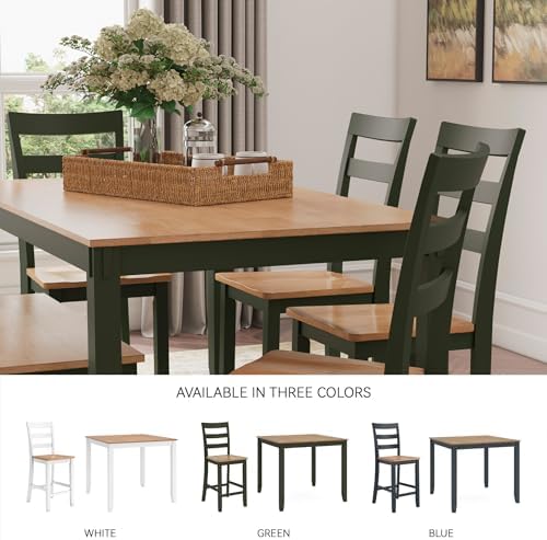 Signature Design by Ashley Gesthaven Counter Height Dining Set, 5-Piece Bar Table and Chairs Set with Butcher Block Top, Casual Green and Light Natural Mango Wood - Image 7