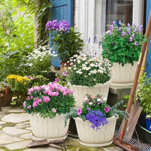 Quarut Plant Planters Pots Set of 4 Pack 16 Inch,Large Plastic Flower Pot - Image 6
