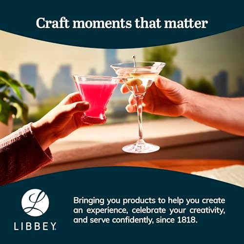 Libbey Cosmopolitan Stemless Martini Glasses Set of 12, Cocktail Cups - Image 6