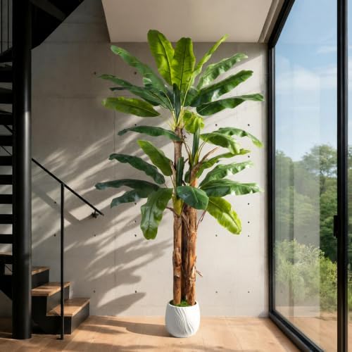 8FT Artificial Banana Tree, Tropical Plant, Large Faux Plant Outdoor - Image 7