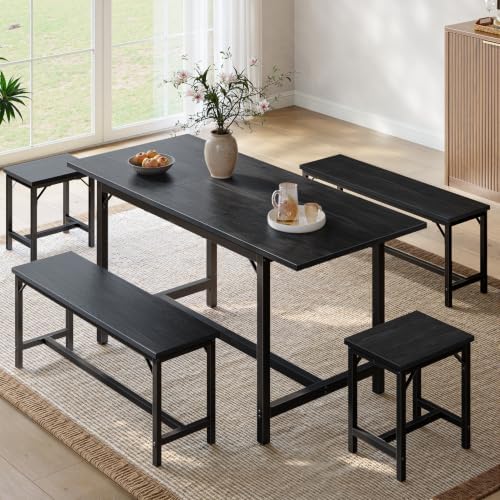 Tatub 5-Piece Extendable Dining Table Set for 4-8, 63" Kitchen Table Set - Image 6