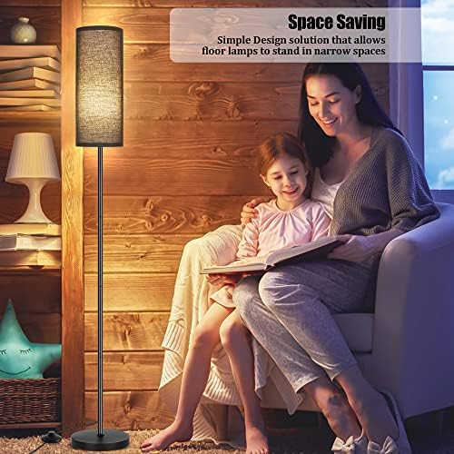 PARTPHONER Floor Lamp for Living Room, Modern Standing Lamps with Lampshade, Minimalist Tall Lamp with Foot Switch for Living Room, Bedroom, Kids Room, Office(Bulb Not Included) - Image 7