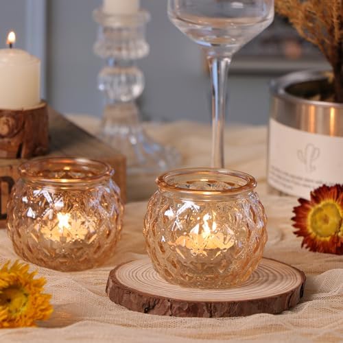 DARJEN 48 Pcs Gold Votive Candle Holders Round Glss Candle Holders Bulk - Image 6