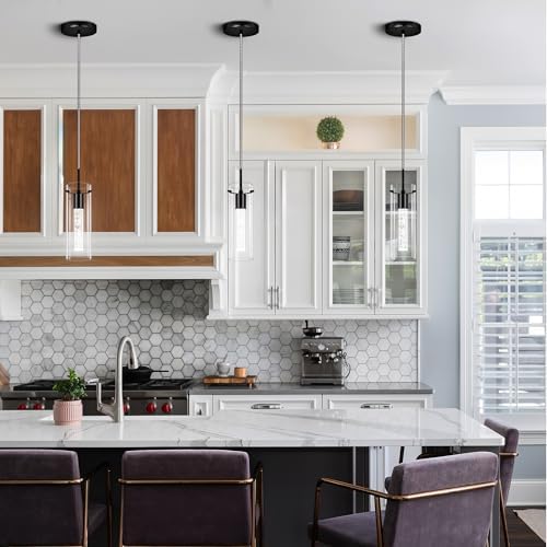 LED Crystal Pendant Lights for Kitchen Island, Matte Black, 1 Pack - Image 7