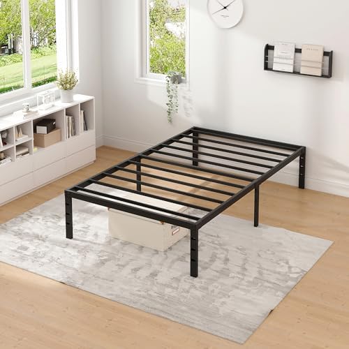 NEW JETO Metal Bed Frame,Twin Size Bed Frame with Storage Space,14 Inch - Image 6
