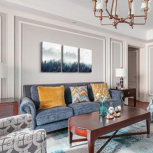 MHARTK66 Canvas Wall Art For Living Room Large Wall Decor For Bedroom Modern Office Wall Decorations Forest Landscape Paintings Farmhouse Pictures Artwork Home Decor Tree Nature 3 Panel Wall Art - Image 6