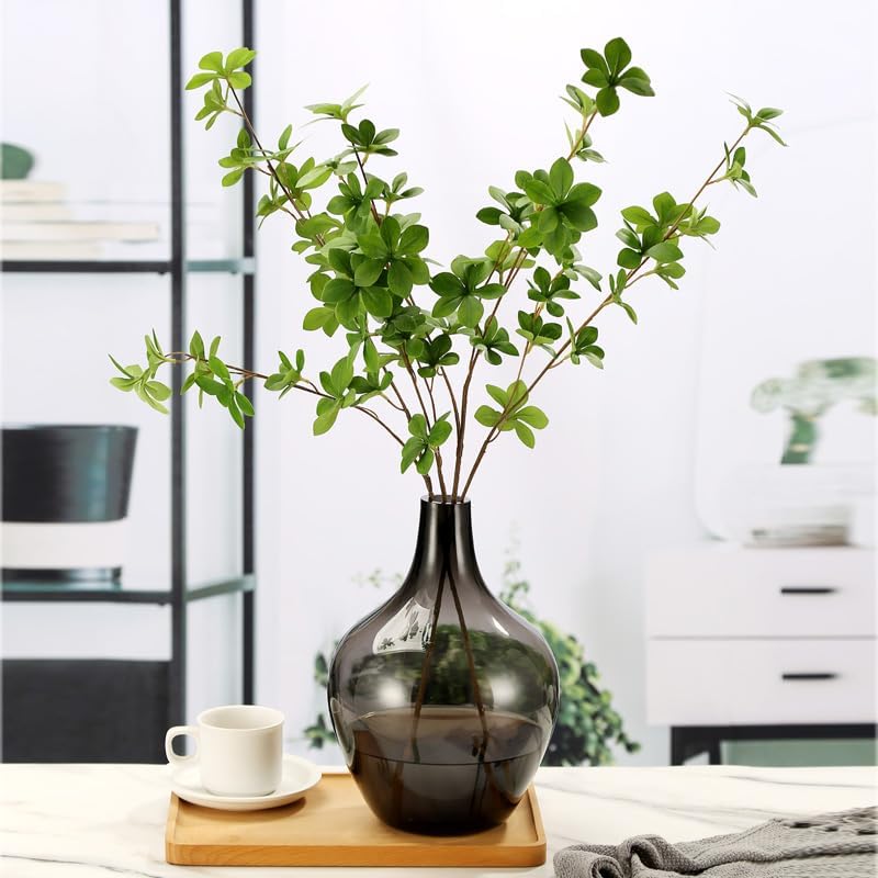 Gray Black Glass Vase - 12" Smoked Glass Vase - Image 5
