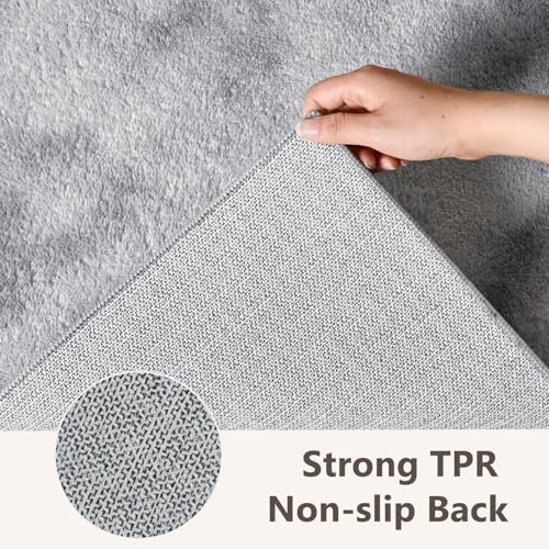 3x5 Tie-dye Light Grey Area Rug Washable Non-Slip Soft for Bedroom Kitchen - Image 6