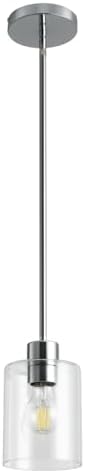 Chrome Pendant Lights Kitchen Island - Clear Glass Pendant Light Fixture Multiple Stems Rods 3 Units 12 Inch 3 Units 4 Inch (1 Pack Chrome Downrod) by KLSSLighting
