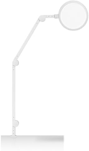 LUME CUBE Edge 2.0 LED Desk Lamp | Dimmable Home Office Desk Light with USB Charging Port & Strong Swing Arm | Adjustable Color Temperature and Brightness | Circle Webcam Light - White by LumeCube