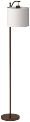Brightech Montage LED Floor Lamp – Modern Floor Lamp for Living Rooms & Office with Arc Hanging Shade – Standing Lamp for Bedroom Reading, Mid-Century Pole Light for Farmhouse Style - Bronze - Image 4