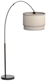 Brightech Mason Arc Floor Lamp - Modern Corner Standing Lamp with Unique Hanging Drum Lamp Shade for Living Room - Bright Overhead, Curved Hanging Light for Bedroom. Library, Den - Bronze - Image 4