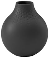 Villeroy & Boch Collier Noir Small Vase : Perle, 4.25 in, Premium Porcelain, Black by Unknown