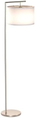 Brightech Montage Modern Floor Lamp - LED Standing Lamp with White Shade and Adjustable Color for Living Rooms & Offices - Tall Corner Bedroom Reading Light for Contemporary Home Decor - Satin Nickel - Image 4