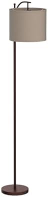 Floor Lamp for Living Room, LED Standing Lamp Tall Industrial Floor Lamp Reading for Bedroom, Office (9W LED Bulb, Wood Grain Lampshade Included) - Oil-Rubbed Bronze - Image 4