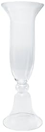 WGV Trumpet Glass Vase, Open Width 8.5", Height 25.25", (Multiple Sizes Choices) Clear Large Floral Planter Centerpiece, Wedding Event Home Decor, 1 Piece (VTR0625) by WGVInternational-OpusGlassware