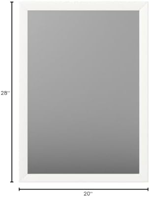 Amazon Basics Rectangular Wall Mount Mirror for Bedroom, Living Room, Entryway, 20" x 28", Standard Trim, White, Hangs Horizontally or Vertically - Image 6