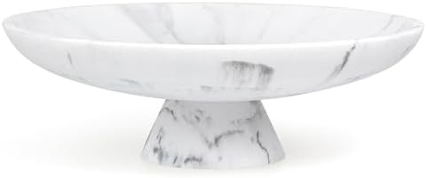 YMXYJM Modern Pedestal Decorative Bowl, Large Resin Fruit Bowl, white by YMXYJM