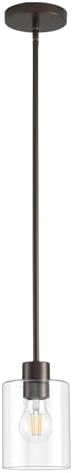 Oil Rubbed Bronze Pendant Lights Kitchen Island - Clear Glass Pendant Light Fixture Multiple Stems Rods 3 Units 12 Inch 3 Units 4 Inch (1 Pack Oil Rubbed Bronze Downrod) by KLSSLighting