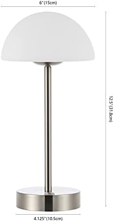 JONATHAN Y Xavier 12.5" Metal Cordless LED Table Lamp, Nickel - Image 6