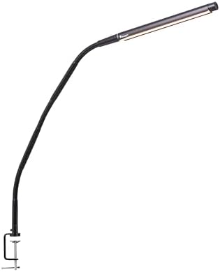 Electra Table Lamp: 3 Color Temperatures (Daylight 6000K/Cool 4000K/Warm 2700K), 95+ CRI LED, Dimmer Switch, Flexible Arm, Desk Lamp for Artists, Crafts & Office (Black, 2500 Lux at 12") by DaylightCompany-USA