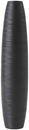 Leewadee Decorative Tall Floor Vase for Living Room Decor, 34 inches, Black, Resin - Image 3