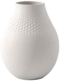 Villeroy & Boch Collier Blanc Tall Vase : Perle, 6.25 in, Premium Porcelain, White by Unknown