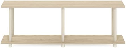 Furinno Turn-N-Tube No Tools Modern Rectangle Side Table, Bauhaus Oak/Beige - Image 6