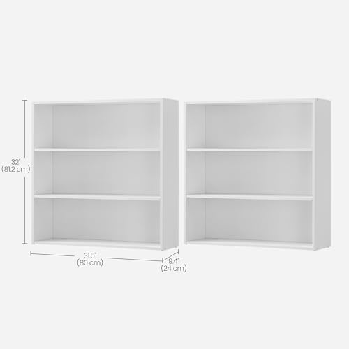 VASAGLE Set of 2 3-Tier Bookshelves, 31.5 Inches Wide - Image 3