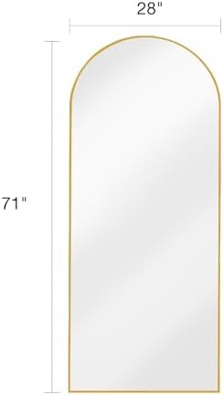 ITSRG Floor Mirror, Full Length Mirror with Stand, Arched Wall Mirror, 27"x71"Mirror Full Length, Gold Floor Mirror Freestanding, Wall Mounted Mirror for Bedroom Living Room, Gold - Image 4