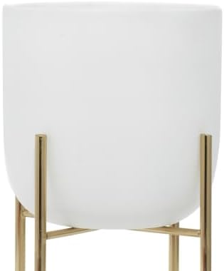 deco 79 Metal Planter, Set of 2 Planter 16", 13" H, White - Image 4