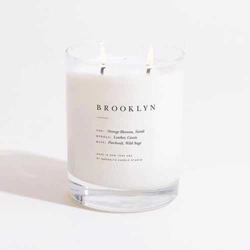 Brooklyn Candle Studio Brooklyn Classic 2 Wick Candle - Luxury Scented Candle, Vegan Soy Wax, Hand Poured in The USA, 70 Hour Slow Burn Time - 13oz by BrooklynCandleStudio