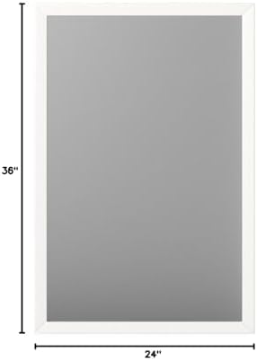 Amazon Basics Rectangular Wall Mount Mirror for Bedroom, Living Room, Entryway, 24" x 36", Standard Trim, White, Hangs Horizontally or Vertically - Image 6