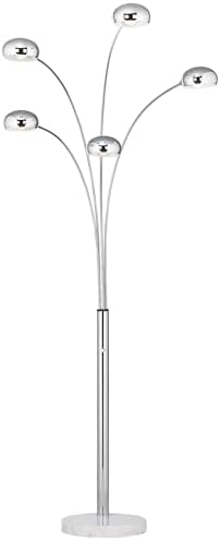 Infini 78" Tall 5-Light Marble Chrome Modern Arc Floor Lamp - Image 6