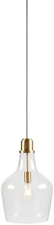Ink+Ivy Auburn Pendant Kitchen Lighting for Dining Room, Industrial Lights, Hand-Blown Glass Bell Shaped Pendant Light for Kitchen Island, Foyer, Bedroom, 13" Dia x 95.5" H, Gold/Clear by INKIVY