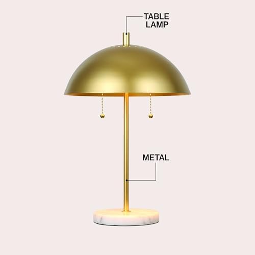 JONATHAN Y Ella 2-Light Table Lamp 20.7" Metal Marble, Gold Leaf/White - Image 3