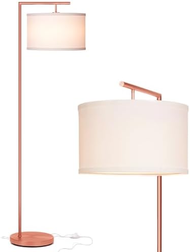 Brightech Montage Modern Floor Lamp, LED Floor Lamp for Living Rooms & Offices - Tall Standing Lamp for Bedroom Reading - Corner Pole Lamp for Contemporary Home Decor - Rose Gold by Brightech
