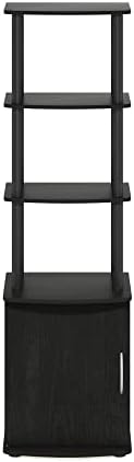 Furinno Turn-N-Tube Tall TV Entertainment Side Table Display Rack with Storage Cabinet, 3-Tier, Blackwood/Black - Image 5